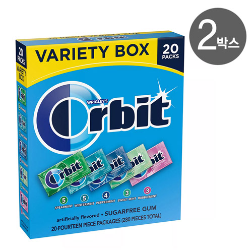 Orbit 오르빗 껌 버라이어티 박스 14개입 20팩 X 2박스