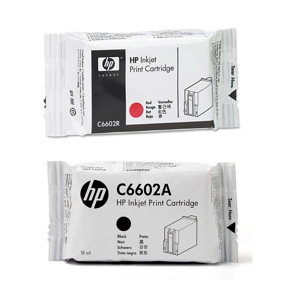 HP 잉크젯 프린터 잉크 카트리지 블랙 레드 세트 C6602