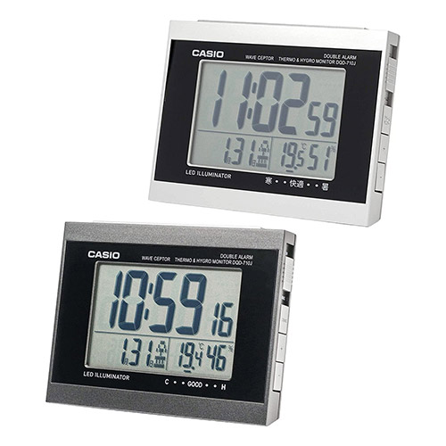 카시오 알람 시계 탁상시계 온습도계 DQD-710J-8JF