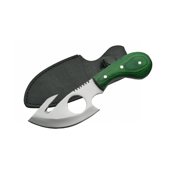초특가 스즈코 캣 스키너 나이프 Szco Supplies 203338-GN Green Gut Hook Cat Skinner Knife